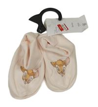 Nové - Svetloružové bavlnené cápačky s Bambim Disney