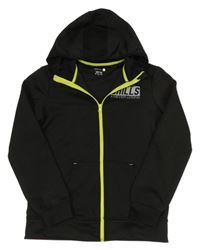 Čierna športová prepínaci mikina s nápisom a kapucňou Ergeenomixx