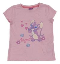 Světlerůžové tričko s Angelou Disney