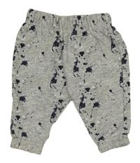 Sivo-tmavomodré tepláky s kaňkami Primark