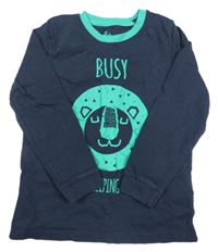 Tmavomodro-zelené pyžamové triko se lvíčkem lupilu