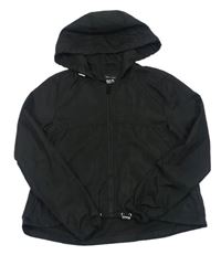 Čierna šušťáková ľahká bunda s kapucňou New Look