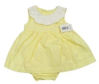 2set - Žlté plátenné šaty s límečkem + nohavičky Matalan