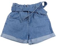 Modré rifľové kraťasy s opaskom Denim Co.