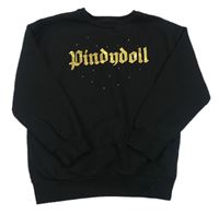 Čierna mikina s nápisom Pindydoll