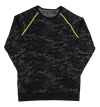 Čierno-sivé army funkčné spodné tričko Crivit