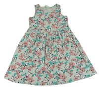 Svetlomodré bavlnené šaty s motýlikmi H&M