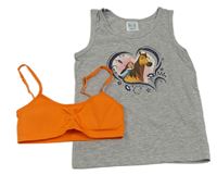 2set - Šedá košilka Spirit + oranžová lambáda 