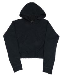 Černá crop mikikna s 3D logom a kapucňou zn. Pineaplle