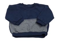 Tmavomodro-biela oversize mikina Matalan