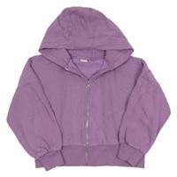 Lila propínací crop mikina s kapucí Next 