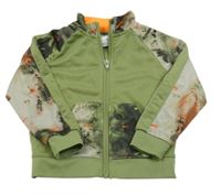 Khaki-barevná propínací sportovní mikina Nike