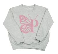 Sivá melírovaná mikina s motýlom Awdis