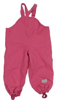 Růžové šusťákové podšité laclové kalhoty Tchibo 