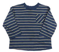 Tmavomodro-béžové pruhované triko Matalan