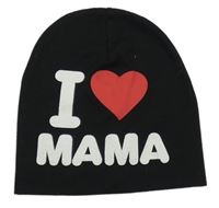 Černá bavlněná čepice s nápisem 