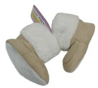 Nové - Béžové semišové válenky s kožíškem vel. 18