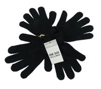 Nové - 2x - Černé pletené prstové rukavice Pep&Co.