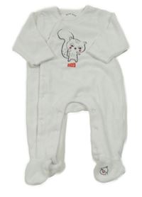 Biely zamatový overal s veverkou