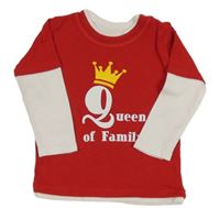 Červeno-bílé triko s nápisem Babybugz 