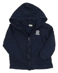 Tmavomodrá prepínaci mikina s výšivkou a kapucňou River Island