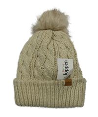 Nové - Béžová pletená podšitá čepice s bambulí H&M