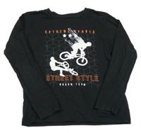 Černé triko s cyklisty Tessentials 