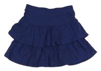 Tmavomodrá bavlnená sukňa s volánikmi C&A