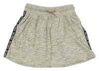 Smetanovo-sivá melírovaná tepláková sukňa s nápismi Y.F.K.