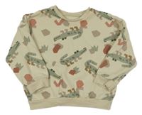 Béžová oversize mikina s krokodílmi  Dunnes