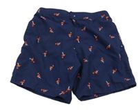 Tmavomodré plážové kraťasy s plameňáky M&S