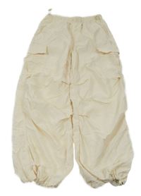 Smetanové šusťákové cargo kalhoty s kapsami H&M