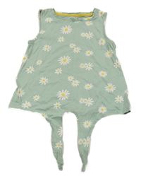 Mátový kvietkovany crop top s uzlom Vertbaudet