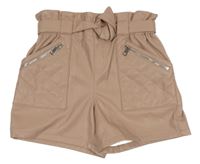 Staroružové koženkové kraťasy s opaskom River Island