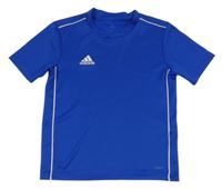 Kobaltově modré sportovní funkční tričko s logem Adidas 