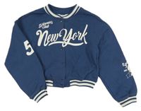 Tmavomodrá prepínaci crop mikina s nápisom H&M