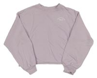 Lila crop mikina s nápisom H&M