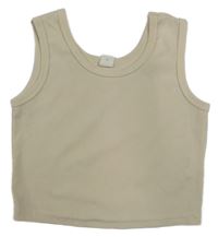Smotanový rebrovaný crop top Shein