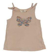 Svetloružový top s motýlkom H&M