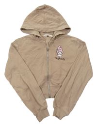 Béžová prepínaci crop mikina s Kitty a kapucňou H&M