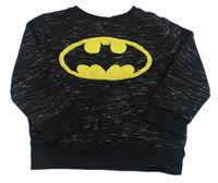 Čierna melírovaná mikina s Batmanem
