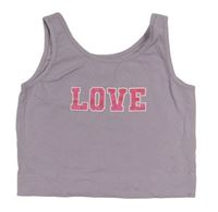 Svetlofialový crop top s nápisom THREADGIRLS