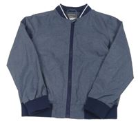 Tmavomodrý melírovaný šusťákový podzimní bomber PRIMARK