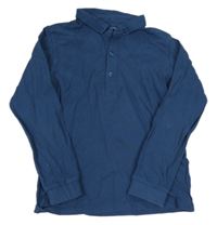 Tmavomodré tričko s vážkou a golierikom Matalan