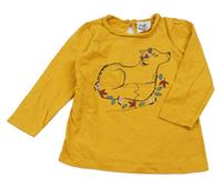 Hořčicové triko s liškou Topolino