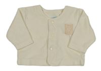 Smotanová zamatová prepínaci mikina s medvedíkom