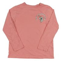 Korálové triko s koalou a nápisem PRIMARK
