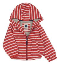 Červeno-biela pruhovaná šušťáková jarná bunda s kapucňou LC WaIKIKI