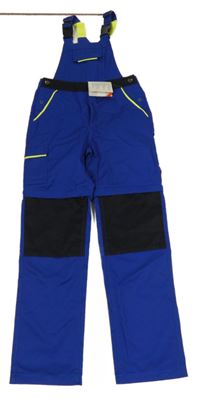 Nové - safírovo-černé laclové pracovní kalhoty s kapsou My Project