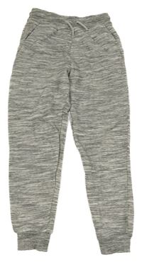 Šedo-bílo-černé melírované tepláky George